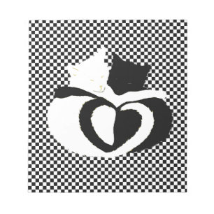 CAT tails - love black white Notepad