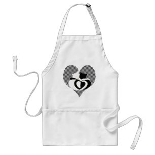 CAT tails - love black white Standard Apron