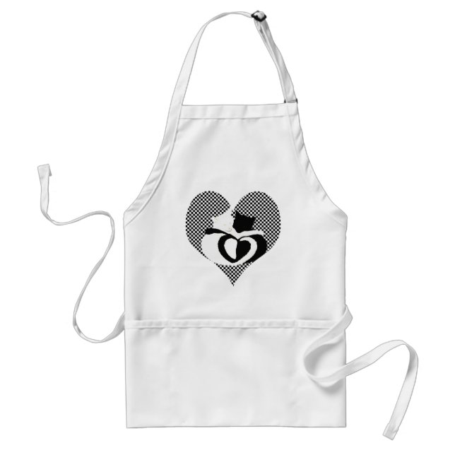 CAT tails - love black white Standard Apron (Front)