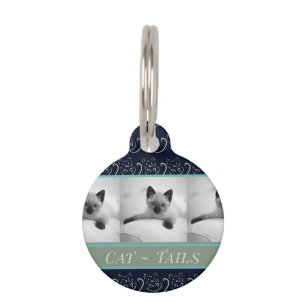 Cat Tails Photo & Name Pet Tag