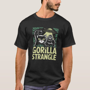 Cat Taking Selfie Angry Gorilla UFO Funny Gorilla T-Shirt