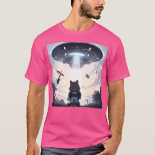 Cat Taking Up By Ufo T-Shirt