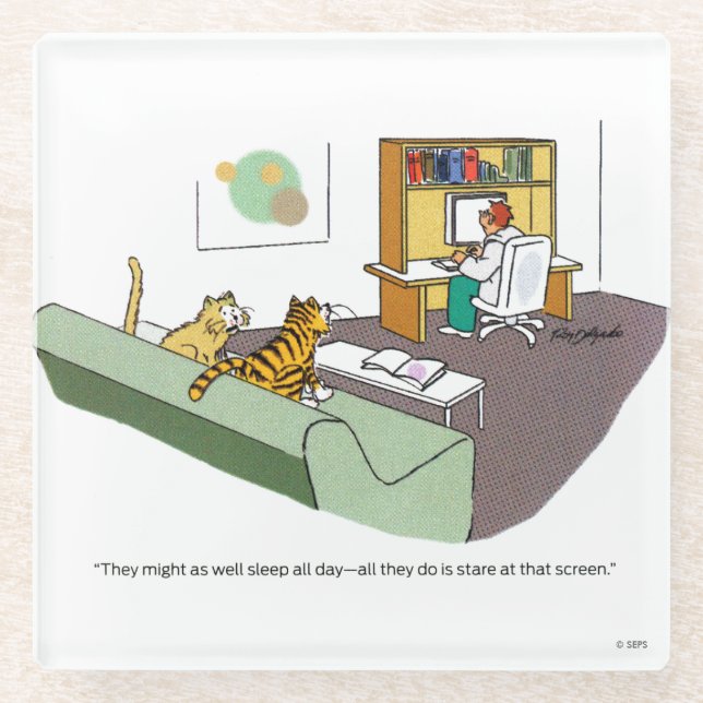 Cat Talk Glass Coaster (Front)