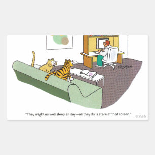 Cat Talk Rectangular Sticker