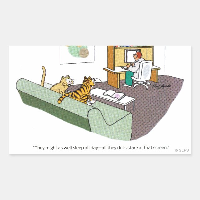 Cat Talk Rectangular Sticker (Front)