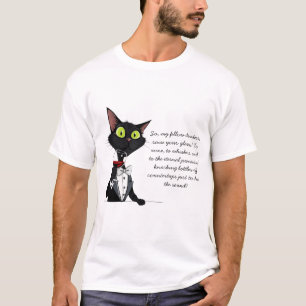 Cat talking about wine funny T-Shirt