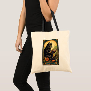 Cat Tarot Card The Reader Design Tote Bag