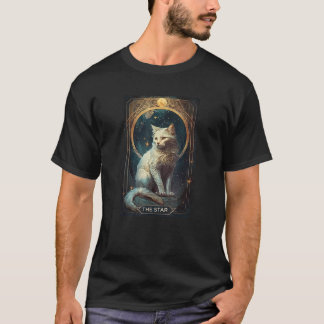 Cat Tarot Card The Star Tarot Card Art Nouveau T-Shirt