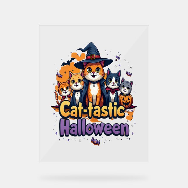 Cat-tastic Halloween Acrylic Sign (Front)