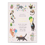 Cat-Tastic Kitty Cat Birthday Party With Gold<br><div class="desc">Calling all of you tiny cat lovers!  The design features cute illustrated cats with party hats,  gifts,  cupcakes and balloons. This adorable birthday party invitation is purrfect for a kids kitty cat themed birthday party.</div>