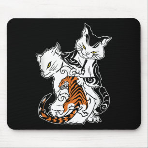 Cat Tattoo Lover Monmon Japanese Hand Tattooing Mouse Mat