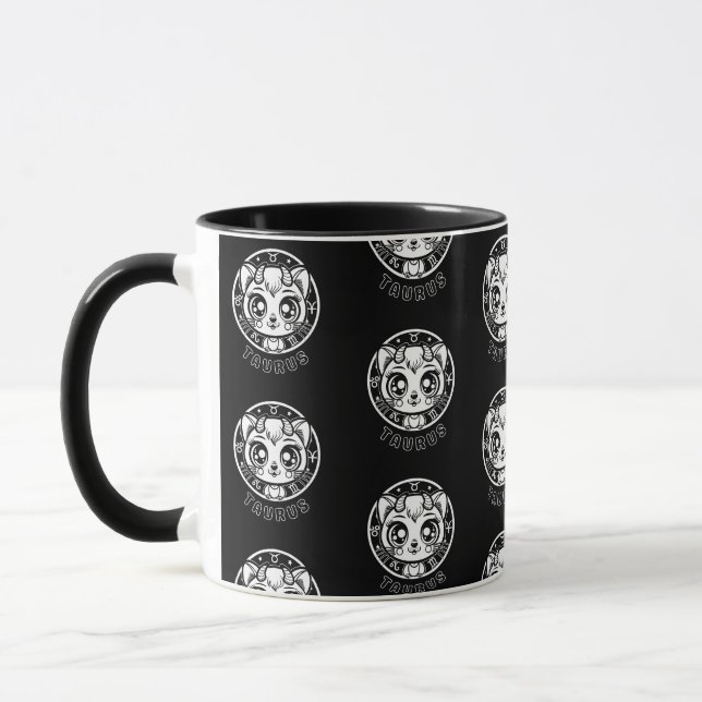 Cat Taurus Zodiac Black Mug  (Left)