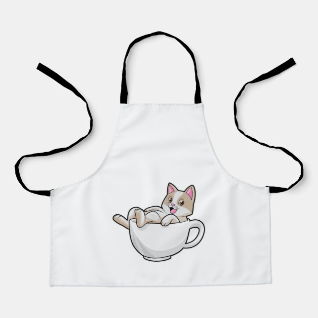 Cat Tea cup Apron (Front)