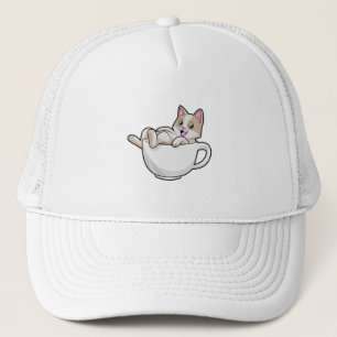 Cat Tea cup Trucker Hat