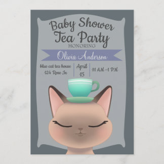 Cat Tea Party Invitation