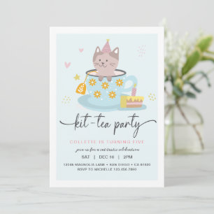 Cat Tea Party   Kit-Tea Party Invitation