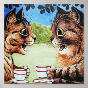 Cat Tea Time, Louis Wain Poster