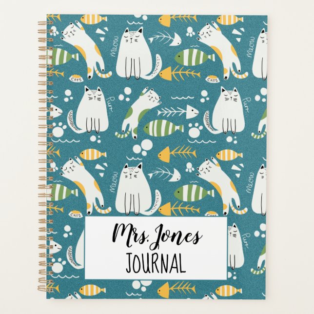 Cat teacher pattern  planner (Front)