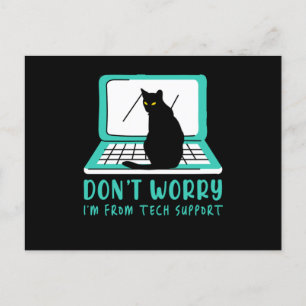 Cat Tech Support Computer Kitten Helpdesk IT Gift Postcard