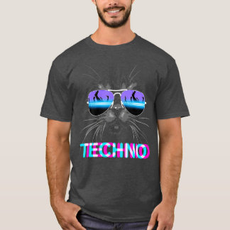 Cat Techno DJ Electro Music T-Shirt