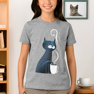 Cat Testing Tea Temperature With Tail Tri-Blend Shirt