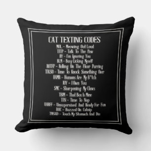 Cat Texting Codes Humour Cushion