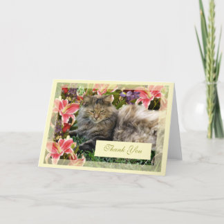 "Cat Thank You Card Blank