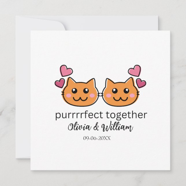 Cat Theme Funny Engagement Congrats Card Love Bird (Front)