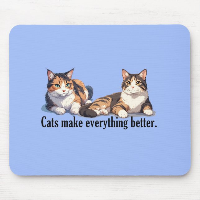 Cat Theme Mousepad With Adorable Colour (Front)