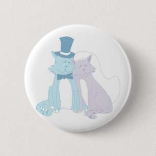 Cat Theme Wedding 6 Cm Round Badge