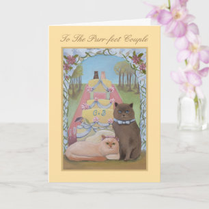 Cat Theme Wedding Congratulations Folded Card