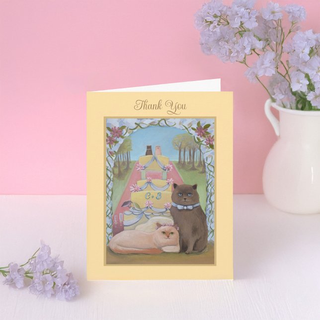 Cat Theme Wedding Thank You Card (Creator Uploaded)