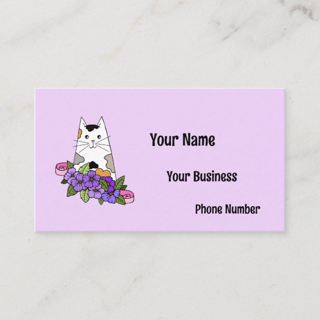 Cat Themed Cute Business Card (Front)