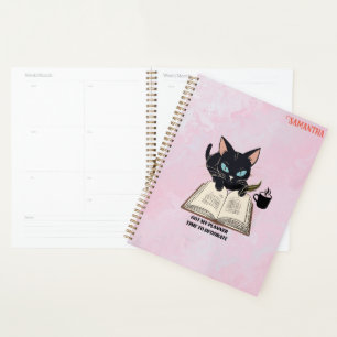 Cat-Themed Planner, Black Cat Mum Custom [year] Planner