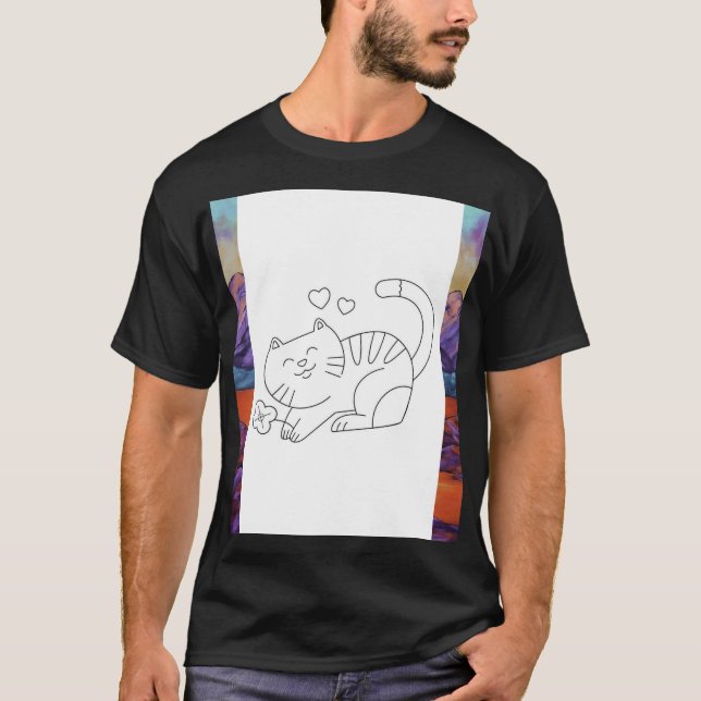 Cat-Themed Printed T-Shirt (Front)