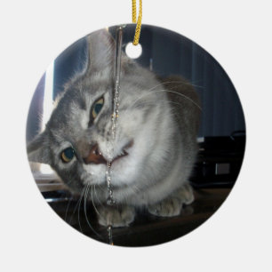 Cat Thirst, Ceramic Christmas Tree Decoration. Decoration