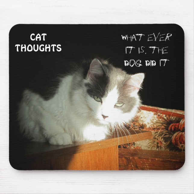 Cat Thoughts #2 Mouse Mat (Front)