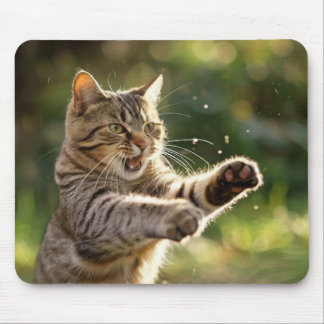 Cat throwing a punch mouse mat