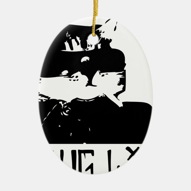 cat-thug-life-cholo ceramic tree decoration (Front)