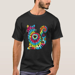 Cat Tie Dye Colourful Pet Mum Dad Lover Meow Men W T-Shirt