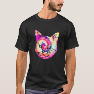Cat Tie Dye Kitten Kitty Cat Mum Cat Dad T-Shirt