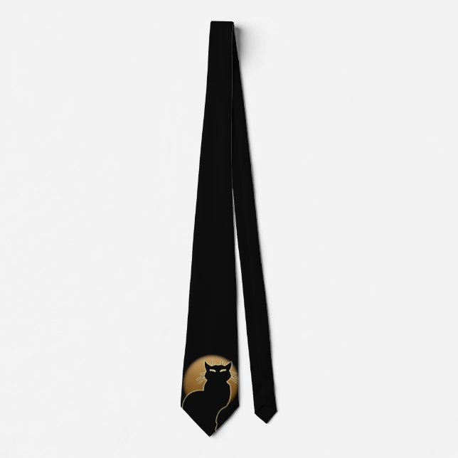 Cat Ties Stylish Black Cat Ties Cat Lover Gifts (Front)