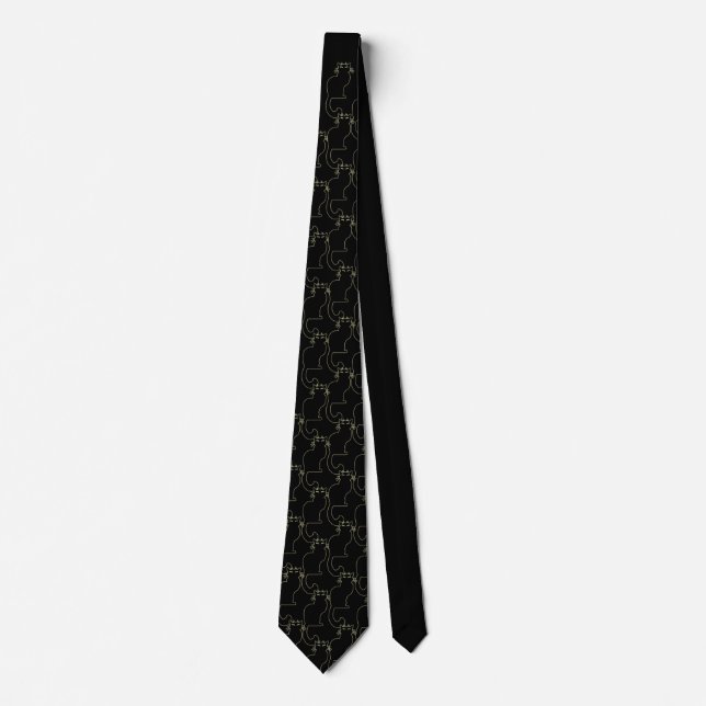 Cat Ties Stylish Black Cat Ties Cat Lover Gifts (Front)