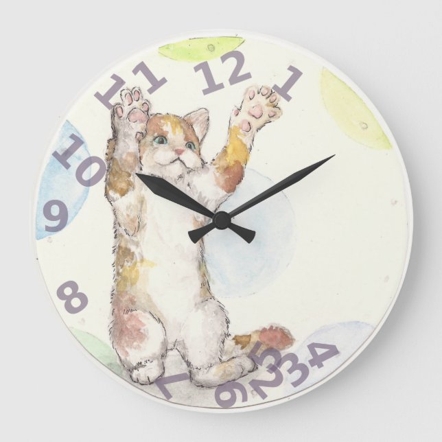 Cat Time Large Clock (Front)