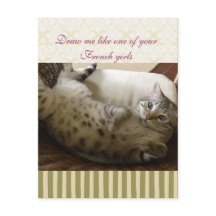 Cat Titanic Quote Brocade Stripe Notecard