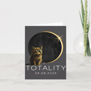 Cat Total Solar Eclipse 2024 Totality Funny Cat Gl Card