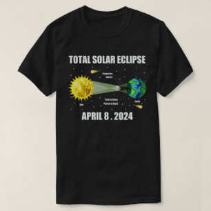 Cat Total Solar Eclipse April 8 2024 Astronomy T-Shirt
