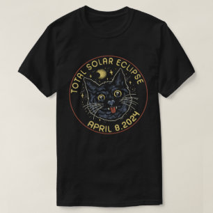 Cat Total Solar Eclipse April 8 2024 Astronomy   T-Shirt