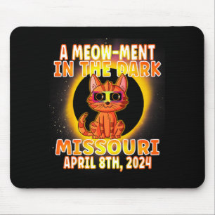 Cat Total Solar Eclipse Pun Illustration Mouse Mat
