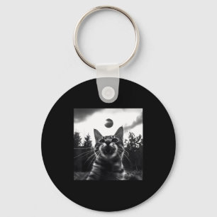Cat Total Solar Eclipse Totality Key Ring
